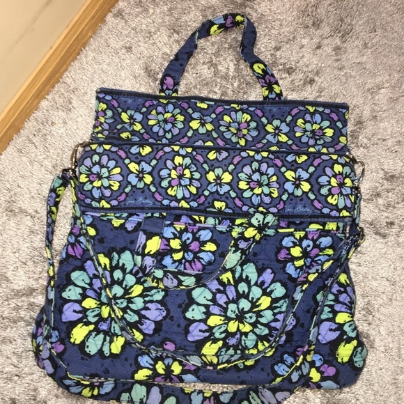 Vera Bradley Indigo Pop Retired Pattern Quilted Purse - Picture 2 of 10